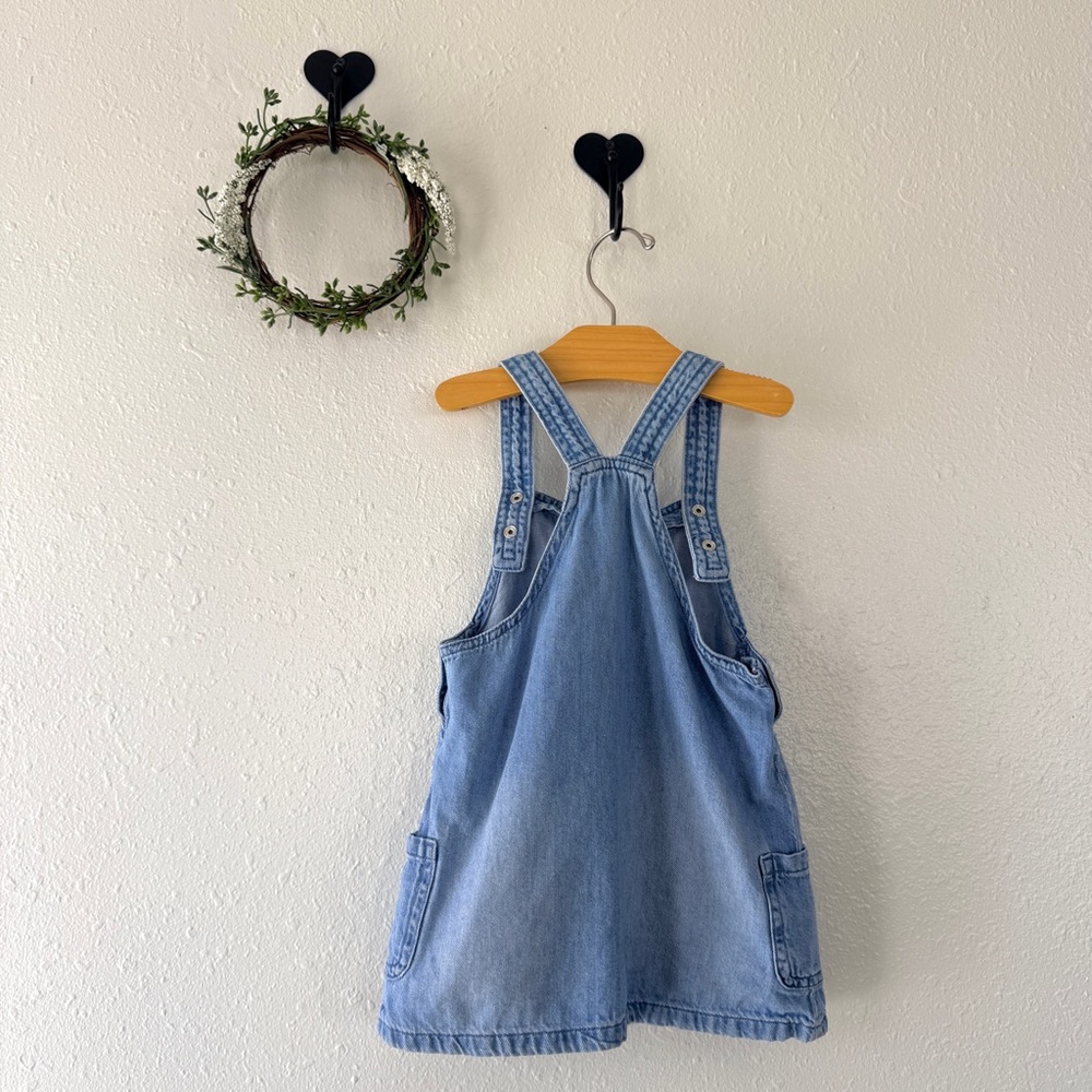 H&M Denim Overall Dress 18M Medium Wash Adjustable Straps - Picture 2 of 5